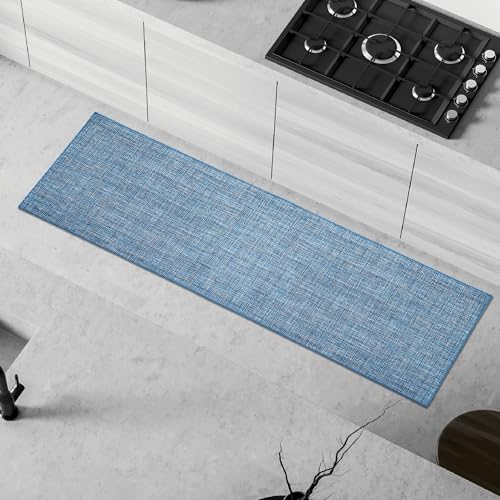 Comart, Teppich für Küche, Möbel, rutschfest, feine Textur, Blau, 50 x 180 cm von Comart