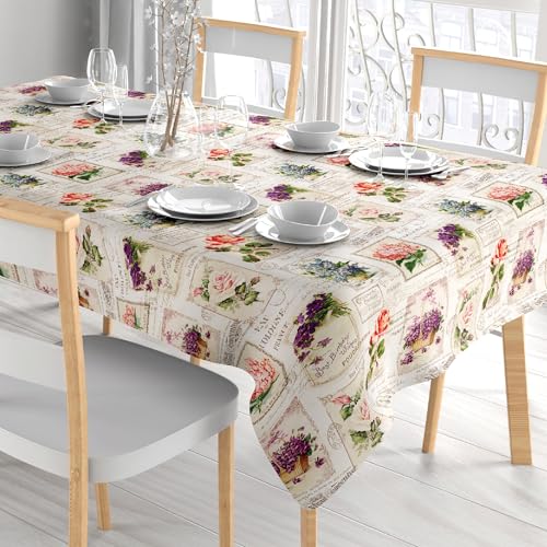 Comart, Tischdecke Colours, 100% Polyester, schmutzabweisend, für Tisch, Küche, französisches Motiv, Bedruckt, Durchmesser 150 cm von Comart