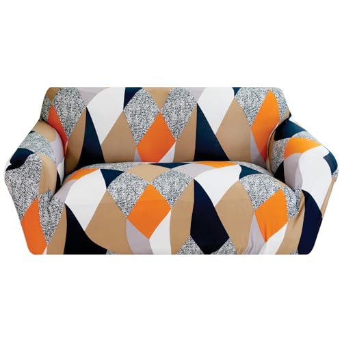 Comart - Fashion Sofabezug - 2-Sitzer-Sofabezug - elastisch mit Armlehnen - Rutschfester Bezug - Flecken- und Kratzfest - Atmungsaktiv - Maschinenwaschbar - Bunte Rauten Comart - Fashion Sofabezug - 2-Sitzer-Sofabezug - elastisch mit Armlehnen - Rutschfester Bezug - Flecken- und Kratzfest - Atmungsaktiv - Maschinenwaschbar - Bunte Rauten von Comart