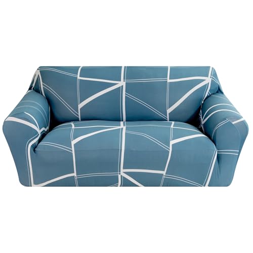 Comart - Fashion Sofabezug – Sofabezug für 3-Sitzer-Sofa – elastisch mit Armlehnen – Rutschfester Bezug – schmutzabweisend und Kratzfest – atmungsaktiv – maschinenwaschbar – geometrisches Hellblau Comart - Fashion Sofabezug – Sofabezug für 3-Sitzer-Sofa – elastisch mit Armlehnen – Rutschfester Bezug – schmutzabweisend und Kratzfest – atmungsaktiv – maschinenwaschbar – geometrisches Hellblau von Comart