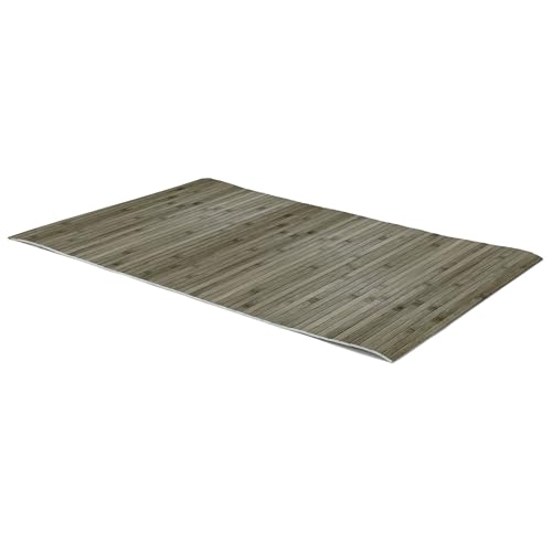 Comart - Küchenteppich aus Bambus – 50 x 180 cm – rutschfeste Unterseite – waschbar – behandelter Naturbambus – Spritzwassergeschützt – Mehrzweck-Läufer – Matter Holz-Effekt – bunter Bambus – Grau von Comart
