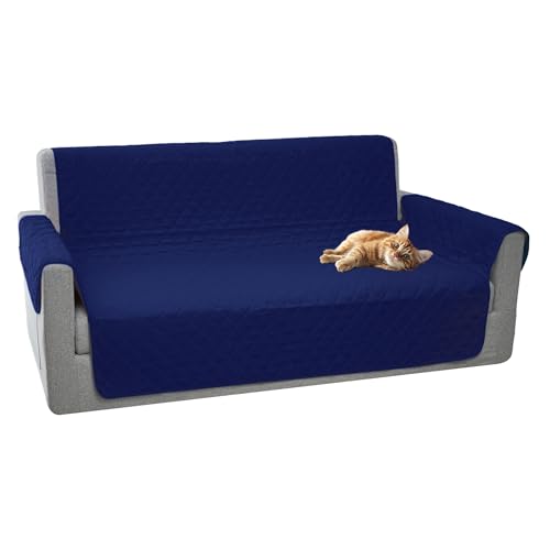Comart - Majestic Sofabezug – Sofabezug mit Armlehnen, gesteppter Überwurf – wendbar – Kratzfest – für Hunde und Katzen – maschinenwaschbar – rutschfest – Blau – 4-Sitzer-Sofa Comart - Majestic Sofabezug – Sofabezug mit Armlehnen, gesteppter Überwurf – wendbar – Kratzfest – für Hunde und Katzen – maschinenwaschbar – rutschfest – Blau – 4-Sitzer-Sofa von Comart