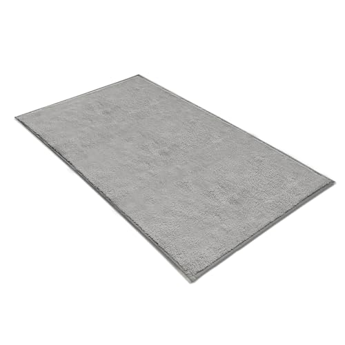 Comart - Puffy Möbelteppich - Modernes Design - Maschinenwaschbar - rutschfeste Unterseite - Super Weich - Kurzflor - Teppich für Wohnzimmer und Schlafzimmer - Grau - Rechteckig 40 x 60 cm von Comart