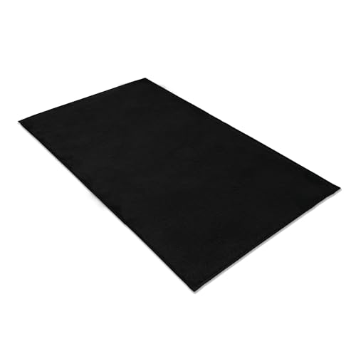 Comart - Puffy Teppich - Modernes Design - Maschinenwaschbar - Rutschfester Boden - Super Weich - Kurzflor - Teppich für Wohnzimmer und Schlafzimmer - Schwarz - Rechteckig 50 x 90 cm von Comart