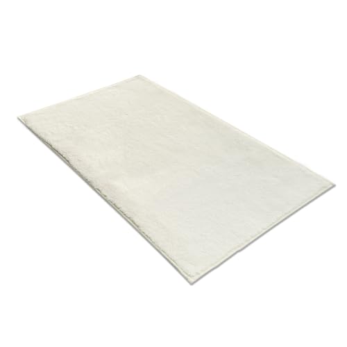 Comart - Puffy Teppich - Modernes Design - Maschinenwaschbar - Rutschfester Boden - Super Weich - Kurzflor - Teppich für Wohnzimmer und Schlafzimmer - Weiß - Rechteck 45 x 75 cm von Comart