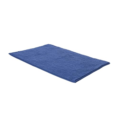 Comart - Shaggy Badezimmerteppich - Super saugfähige Matte - rutschfest - Maschinenwaschbar - Ultraweich - Moderne Dusch- oder Badewannenmatten - Wasserabsorbierend - 3D-Textur - Blau - 40 x 60 cm von Comart