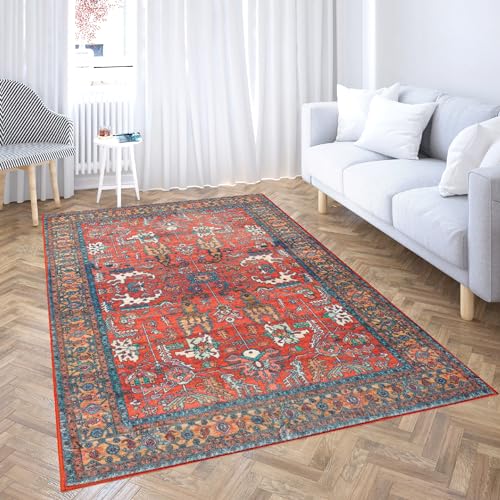 Comart Shedir d'Decor Teppich, Rot mit Muster, für Wohnzimmer, Badezimmer, Schlafzimmer, 60 x 120 cm von Comart