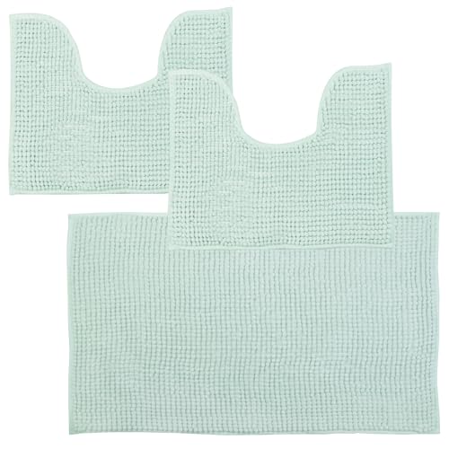 Comart - Tris Badezimmerteppiche Shaggy - Set 3 Badteppich: 1 rechteckig 45 x 75 cm + 2 WC-Vorleger 45 x 38 cm - Super saugfähig und weich - rutschfest - Maschinenwaschbar - 3D-Textur - Türkis Comart - Tris Badezimmerteppiche Shaggy - Set 3 Badteppich: 1 rechteckig 45 x 75 cm + 2 WC-Vorleger 45 x 38 cm - Super saugfähig und weich - rutschfest - Maschinenwaschbar - 3D-Textur - Türkis von Comart