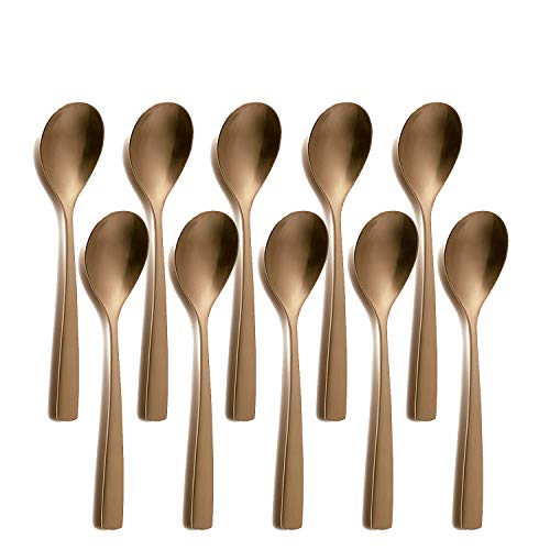 10er SET COMAS 6112 Kaffeelöffel BARCELONA KUPFER Edelstahl 18/10 / PVD-Beschichtung/Kupfer-Finish von Comas