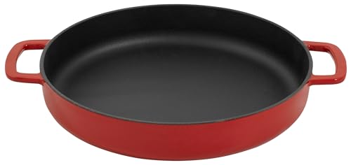 Combekk Gusseisenpfanne, Dutch Oven, Frei von BPA und PFAS, 100% Recycelt, 24cm, 2 seitengriffen Für alle Herdarten, Rot von COMBEKK