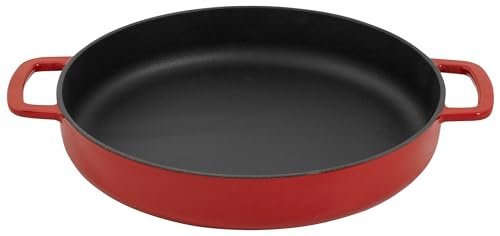 Combekk Gusseisenpfanne, Dutch Oven, Frei von BPA und PFAS, 100% Recycelt, 28cm, 2 seitengriffen Für alle Herdarten, Rot von COMBEKK