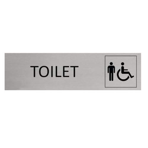 CombiCraft Aluminium Toilettenschild Herren und Invalide 165 x 45 mm einzeln 0,5 mm stark doppelseitiges Klebeband silbernes Aluminium Türschild innen und außen CombiCraft Aluminium Toilettenschild Herren und Invalide 165 x 45 mm einzeln 0,5 mm stark doppelseitiges Klebeband silbernes Aluminium Türschild innen und außen von CombiCraft