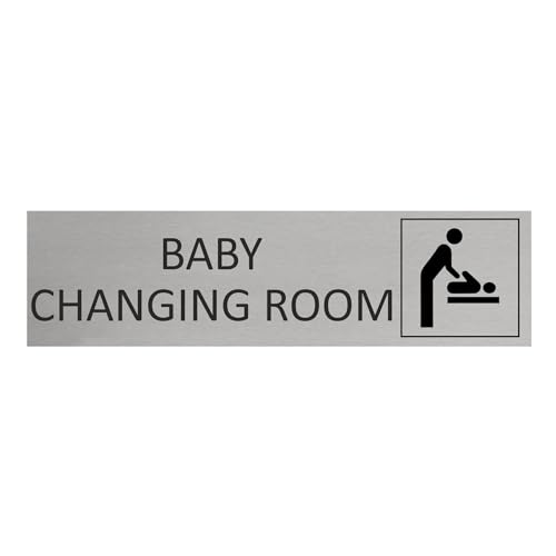 CombiCraft Aluminium Türschild Baby Change Room 165x45mm mit 3M-Tape zur Befestigung, einfache Kennzeichnung von Räumen und Bereichen von CombiCraft