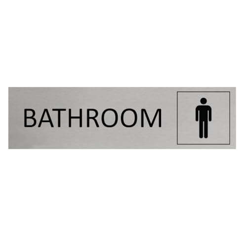 CombiCraft Aluminium Türschild Bathroom Men 165x45mm mit 3M-Tape zur Befestigung, einfache Kennzeichnung von Räumen und Bereichen von CombiCraft
