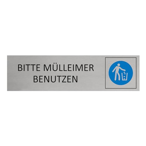 CombiCraft Aluminium Türschild Bitte Mülleimer benutzen 165x45mm mit 3M-Tape zur Befestigung, einfache Kennzeichnung von Räumen und Bereichen CombiCraft Aluminium Türschild Bitte Mülleimer benutzen 165x45mm mit 3M-Tape zur Befestigung, einfache Kennzeichnung von Räumen und Bereichen von CombiCraft