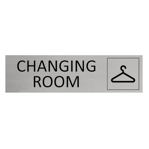 CombiCraft Aluminium Türschild Changing Room 165x45mm mit 3M-Tape zur Befestigung, einfache Kennzeichnung von Räumen und Bereichen von CombiCraft