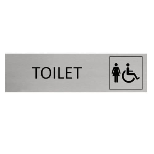 CombiCraft Aluminium Türschild Damen & Invalide Toilette 165 x 45 mm 1 Stück 0,5 mm stark Doppelseitiges Klebeband silbernes Aluminium Türschild Innen und Außen CombiCraft Aluminium Türschild Damen & Invalide Toilette 165 x 45 mm 1 Stück 0,5 mm stark Doppelseitiges Klebeband silbernes Aluminium Türschild Innen und Außen von CombiCraft