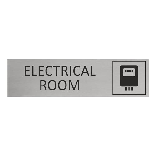 CombiCraft Aluminium Türschild Eletrical Room 165x45mm mit 3M-Tape zur Befestigung, einfache Kennzeichnung von Räumen und Bereichen von CombiCraft