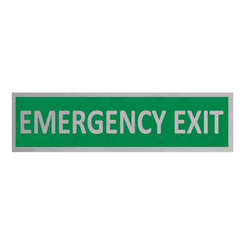 CombiCraft Aluminium Türschild Emergency Exit 165x45mm mit 3M-Tape zur Befestigung, einfache Kennzeichnung von Räumen und Bereichen von CombiCraft