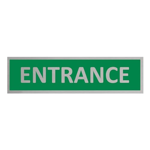 CombiCraft Aluminium Türschild Entrance 165x45mm mit 3M-Tape zur Befestigung, einfache Kennzeichnung von Räumen und Bereichen von CombiCraft