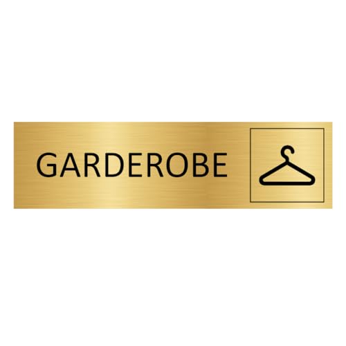 CombiCraft Aluminium Türschild "Garderobe" in Gold - Einfach zu befestigen mit 3M Klebeband - 165 x 45 mm CombiCraft Aluminium Türschild "Garderobe" in Gold - Einfach zu befestigen mit 3M Klebeband - 165 x 45 mm von CombiCraft