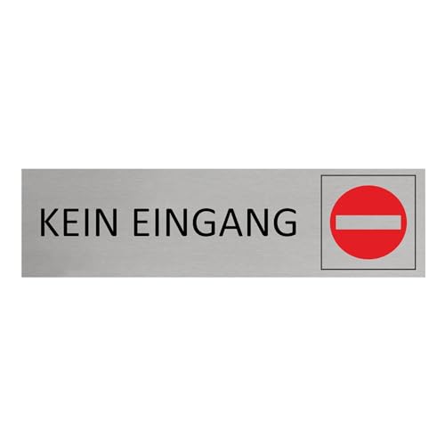 CombiCraft Aluminium Türschild Kein Eingang 165x45mm mit 3M-Tape zur Befestigung, einfache Kennzeichnung von Räumen und Bereichen von CombiCraft