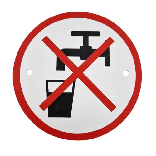 CombiCraft Aluminium Türschild 'Kein Trinkwasser' - 75mm Durchmesser - Klares Symbol mittels Aluminium-Unterdruckverfahren - 2 Bohrlöcher von CombiCraft