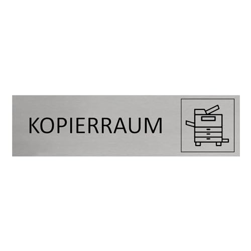 CombiCraft Aluminium Türschild Kopierraum 165x45mm mit 3M-Tape zur Befestigung, einfache Kennzeichnung von Räumen und Bereichen von CombiCraft