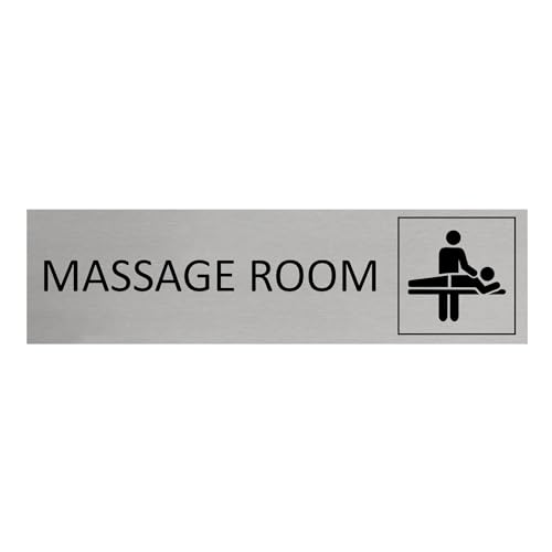 CombiCraft Aluminium Türschild Massage Room 165x45mm mit 3M-Tape zur Befestigung, einfache Kennzeichnung von Räumen und Bereichen von CombiCraft