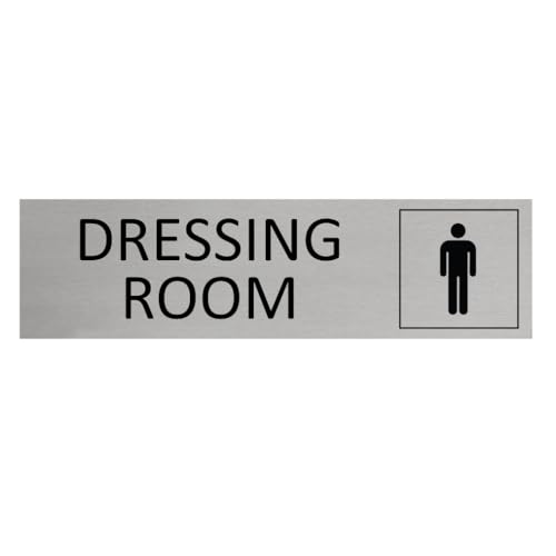 CombiCraft Aluminium Türschild Men's Dressing Room 165x45mm mit 3M-Tape zur Befestigung, einfache Kennzeichnung von Räumen und Bereichen von CombiCraft