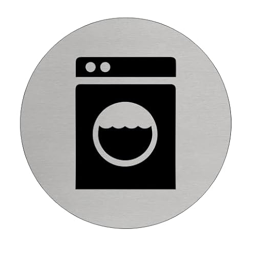 CombiCraft Aluminium Türschild 'Waschmaschine' - 75mm Durchmesser - Klares Piktogramm einer Waschmaschine - Befestigung mit 3M-Klebeband - Funktional für Häuser, Hotels und öffentliche Waschräume CombiCraft Aluminium Türschild 'Waschmaschine' - 75mm Durchmesser - Klares Piktogramm einer Waschmaschine - Befestigung mit 3M-Klebeband - Funktional für Häuser, Hotels und öffentliche Waschräume von CombiCraft
