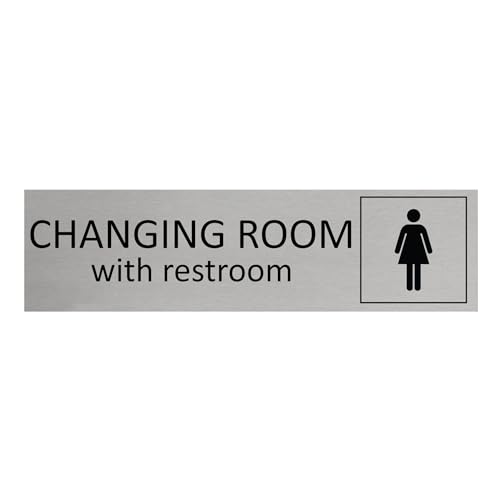 CombiCraft Aluminium Türschild Women's Changing Room With Restroom 165x45mm mit 3M-Tape zur Befestigung, einfache Kennzeichnung von Räumen und Bereichen von CombiCraft