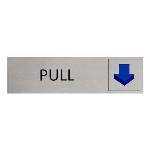 CombiCraft Pull Türschild blau Pfeil 165 x 45 mm, 1 Stück, 0,5 mm dick, doppelseitiges Klebeband, silbernes Aluminium-Türschild, innen und außen CombiCraft Pull Türschild blau Pfeil 165 x 45 mm, 1 Stück, 0,5 mm dick, doppelseitiges Klebeband, silbernes Aluminium-Türschild, innen und außen von CombiCraft