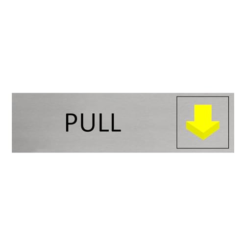 CombiCraft Pull Türschild gelber Pfeil 165 x 45 mm 1 Stück 0,5 mm stark doppelseitiges Klebeband silbernes Aluminium-Türschild innen und außen CombiCraft Pull Türschild gelber Pfeil 165 x 45 mm 1 Stück 0,5 mm stark doppelseitiges Klebeband silbernes Aluminium-Türschild innen und außen von CombiCraft