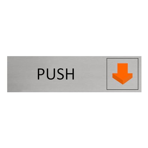 CombiCraft Push Türschild Orange Pfeil 165 x 45 mm 1 Stück 0,5 mm dick Doppelseitiges Klebeband silbernes Aluminium Türschild Innen und Außen CombiCraft Push Türschild Orange Pfeil 165 x 45 mm 1 Stück 0,5 mm dick Doppelseitiges Klebeband silbernes Aluminium Türschild Innen und Außen von CombiCraft