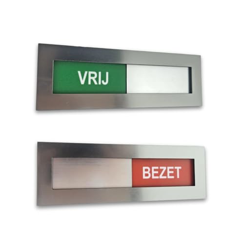 CombiCraft Schiebeschild "Vrij-Bezet" 145 x 48 mm - Pro Stück - Mit doppelseitigem Klebeband, ideal für Toiletten, Gemeinschaftsräume, Wartezimmer, Arbeitsplätze und Besprechungsräume von CombiCraft