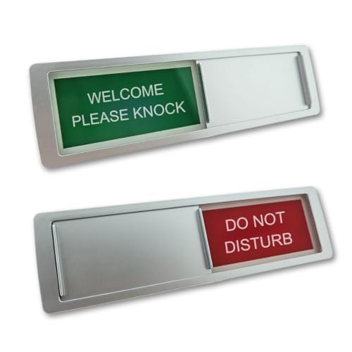 CombiCraft Schiebeschild 'Welcome please knock - Do not disturb' in einem silberfarbenen Kunststoffschiebeprofil ca. 178x50mm- Pro Stück von CombiCraft