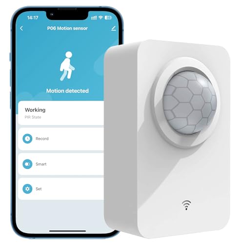 Comboss WiFi Bewegungssensor, intelligenter Bewegungssensor with Detachable Bracket, Wireless Motion Detector with Battery & USB-C Cable Dual Power Supply kompatibel mit Alexa App, Echo-Geräten von Comboss