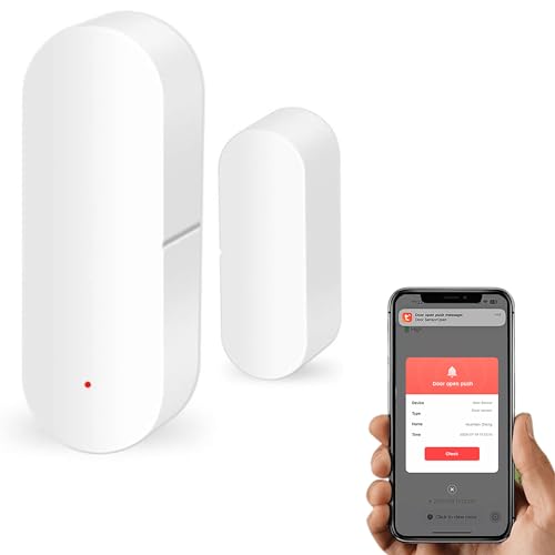 Comboss WiFi-Türsensor-Detektor Intelligenter, drahtloser Fenstersensor,Echtzeitalarm,kompatibel mit Alexa Google Assistant, Home Security-Türöffnungskontaktsensor für Business-Einbruchsalarm-1 Stück von Comboss