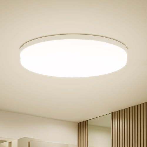 Combuh LED Deckenleuchte Rund 48W 4320LM, Flach Deckenlampe LED Badlampe Decke Ultra Dünn Lampen Deckenlampen für Schlafzimmer Wohnzimmer Küche Neutralweiß 4000K Ø30cm von Combuh