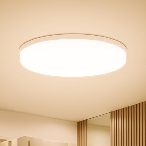 Combuh LED Deckenleuchte Rund 48W 4320LM, Flach Deckenlampe LED Badlampe Decke Ultra Dünn Lampen Deckenlampen für Schlafzimmer Wohnzimmer Küche Warmweiß 3000K Ø30cm von Combuh