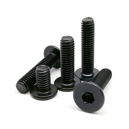 10/50 Stück M2 M2,5 M3 M4 M5 M6 schwarze Farbe 304 A2-70 Edelstahl Sechskant-Innensechskant ultradünne flache Wafer-Kopf-Schraube (Color : 50pcs M2_12mm) von Comcapy