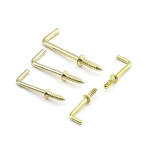 10-30 Stück Gold L-Form rechtwinklige Schraubhaken 1/2 Zoll 3/4 Zoll Kohlenstoffstahl selbstschneidender Schraubhaken for Aufhängen an der Wand (Color : 5/8"_30pcs) von Comcapy