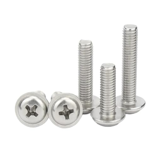 10-50 STÜCKE M2 M2.5 M3 M4 M5 304 Edelstahl Runde Pan Kreuzkopfschrauben Bolzen Mit Unterlegscheibe Computer Maschinenschrauben(8mm,M5 10pcs) von Comcapy