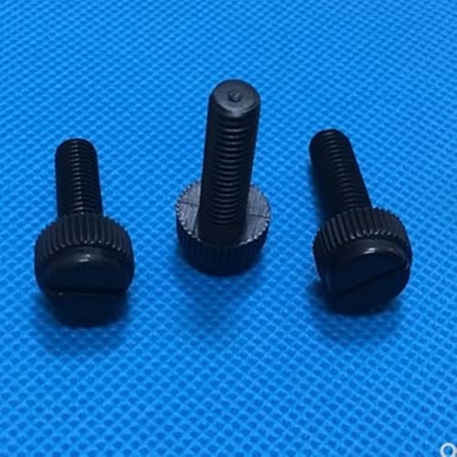 10-50 Stück M3 M4 M5 M6 M8 Schwarze geschlitzte Nylon-Rändelschraube PA66 Nylon-Kunststoff-Handdrehschraube Computer-Handschrauben anziehen (Color : M6x10 (20pcs)) von Comcapy