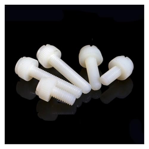 10-50 Stück M3 M4 M5 M6 M8 Weiße Nylon Rändelschraube PA66 Nylon Kunststoff Handdrehschraube Computer Handschrauben Anziehen (Size : M4x30 (50pcs)) von Comcapy