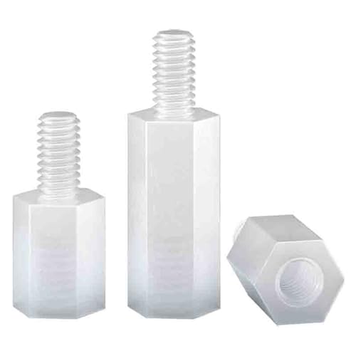 10 Stück M2 M2.5 M4 Weißer Nylon-Einzelkopf-Abstandshalter for Rack-Bolzen mit Sechskantgewinde, Säule, Säule, Motherboard, Abstandsbolzen, Schraube (Color : 18 mm, Size : M2.5) von Comcapy