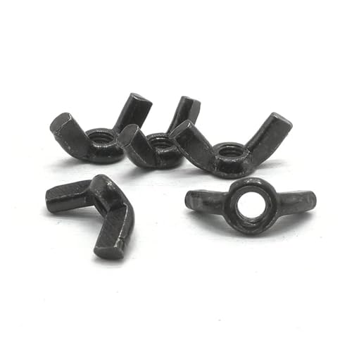 10 Stück M3 M4 M5 M6 M8 M10 M12 DIN315 Schwarzer Stahl Schmetterlingsmutter Handfeste Flügelmutter (Color : Black, Size : M8) von Comcapy
