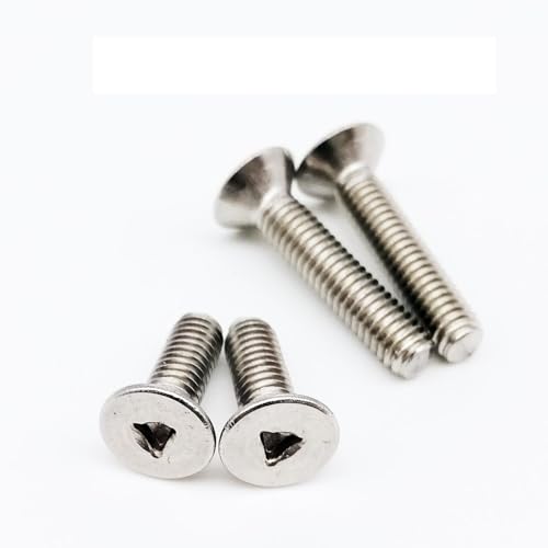 10 stücke M2 M3 M4 A2-70 304 Edelstahl Dreieck Sockel Schlitz Runde Pfanne Flache Senkkopf Sicherheit Anti Diebstahl Schraube Bolzen (Color : Countersunk head_M3x8mm) von Comcapy