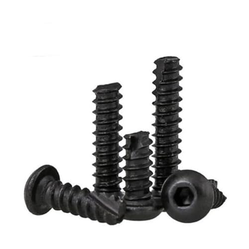 100PcsM2 M2.6 Schwarz 8.8 Rundkopf Innensechskantschrauben Pan Head Cut Tail Flat Tail Blechschraube (Size : M2.6X8 100PCS) von Comcapy